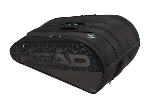 Head Tennis-Racketbag Tour Racquet Bag XL Neon (Schlägertasche, 3 Hauptfächer) 2025 schwarz 15er